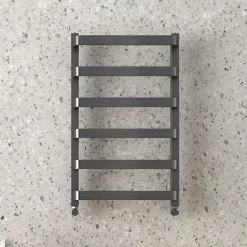 Venice Brushed Black Nickel Designer Heated Towel Rail (500 X 800mm) -Bathroom Extractor Fans Sales venbn85d1