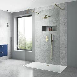 Venice Giro Twin Thermostatic Shower Valve With Diverter - Brushed Brass