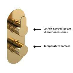Venice Giro Twin Thermostatic Shower Valve With Diverter - Brushed Brass 8 Venice Giro Twin Thermostatic Shower Valve With Diverter - Brushed Brass -Bathroom Extractor Fans Sales vg8tw02bb n d1