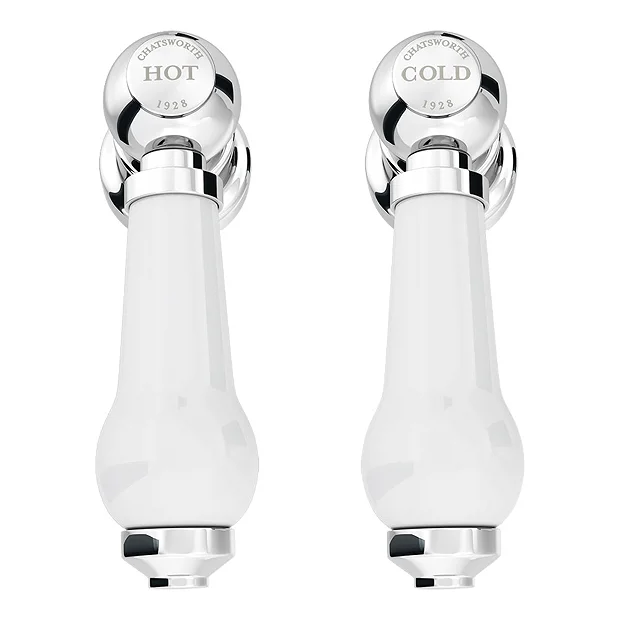 Chatsworth 1928 Traditional Wall Mounted White Lever Basin Mixer Tap 3 Chatsworth 1928 Traditional Wall Mounted White Lever Basin Mixer Tap