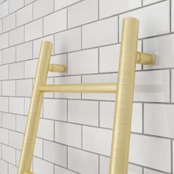 Venice Brushed Brass Leaning Ladder 1800 X 500mm Heated Towel Rail -Bathroom Extractor Fans Sales vnr1bb d2