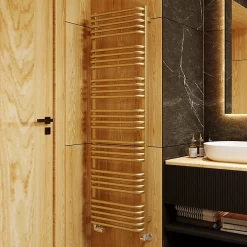 Terma Alex H1580 X W500mm Brass Heated Towel Rail