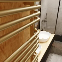 Terma Alex H1580 X W500mm Brass Heated Towel Rail -Bathroom Extractor Fans Sales wgale158050 kbrasx d5