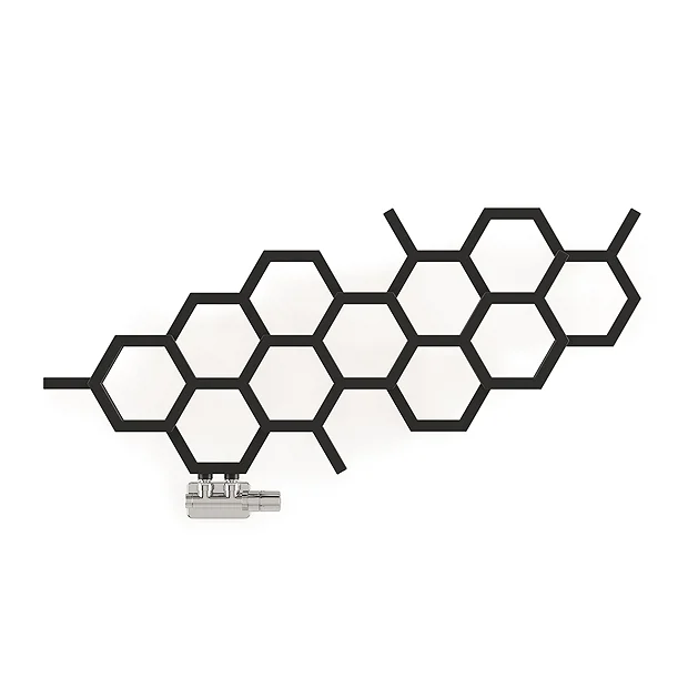Terma Hex H502 X W1126mm Matt Black Designer Radiator 8 Terma Hex H502 X W1126mm Matt Black Designer Radiator - Image 6
