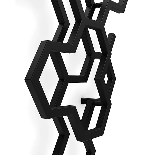 Terma Hex H1700 X W573mm Matt Black Designer Radiator 8 Terma Hex H1700 X W573mm Matt Black Designer Radiator - Image 6