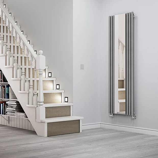 Terma Rolo Mirror H1800 X W590mm Salt & Pepper Designer Radiator 3 Terma Rolo Mirror H1800 X W590mm Salt & Pepper Designer Radiator