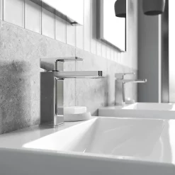 Nuie Windon Chrome Mono Basin Mixer With Push Button Waste