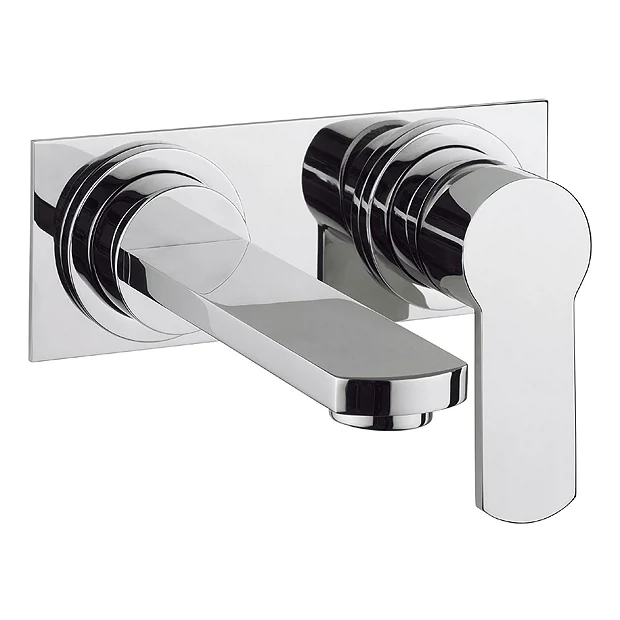 Crosswater - Wisp Wall Mounted 2 Hole Set Basin Mixer With Back Plate 3 Crosswater - Wisp Wall Mounted 2 Hole Set Basin Mixer With Back Plate